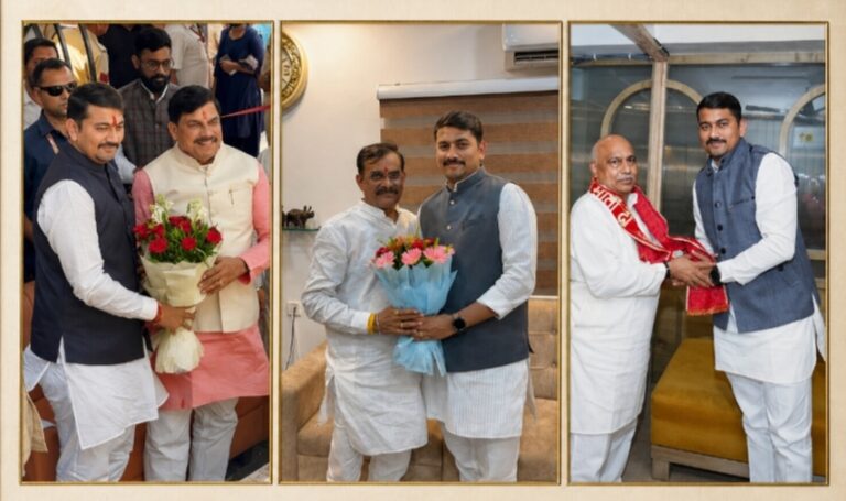 रतलाम /भाजयुमो के नवनियुक्त प्रदेश महामंत्री विप्लव लगातार कर‌ रहे हैं प्रदेश भर में दौरे मुख्यमंत्री, प्रदेश अध्यक्ष सहित वरिष्ठ नेताओं से की मुलाकात…वरिष्ठ नेताओं ने नई जिम्मेदारी मिलने पर दी बधाई और सक्रियता की प्रशंसा की