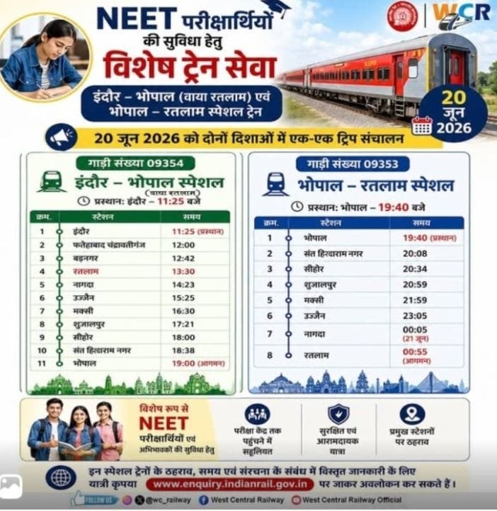 रतलाम/पूर्व विधायक पारस सकलेचा का बड़ा आरोप ; नीट परीक्षा में रेल सुविधा के नाम पर लूट ; भारत सरकार ने नीट‌ आपदा को अवसर में बदल दिया