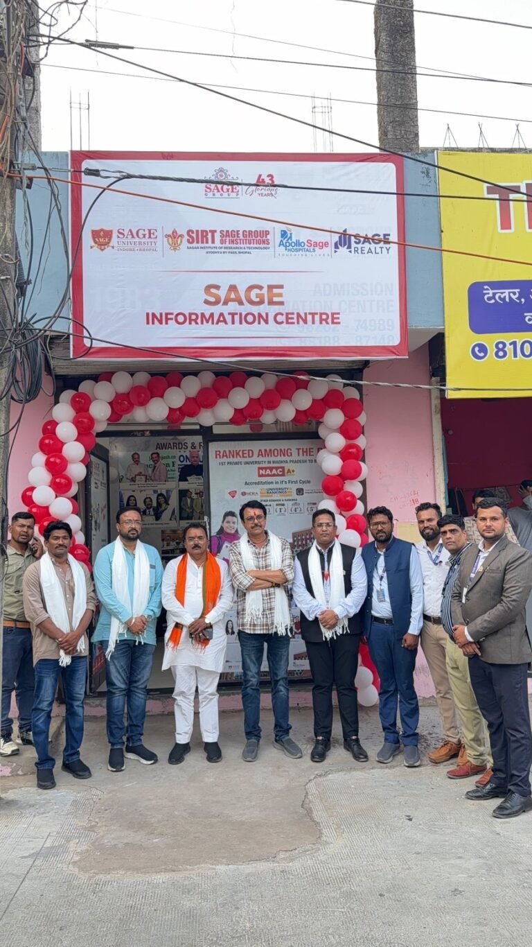 रतलाम में सेज इन्फॉर्मेशन सेंटर का भव्य शुभारंभ ;इंजी. संजीव अग्रवाल के शिक्षा विस्तार अभियान को नई गति :उच्च शिक्षा, करियर काउंसलिंग और छात्रवृत्ति संबंधी मार्गदर्शन अब स्थानीय स्तर पर होगा उपलब्ध